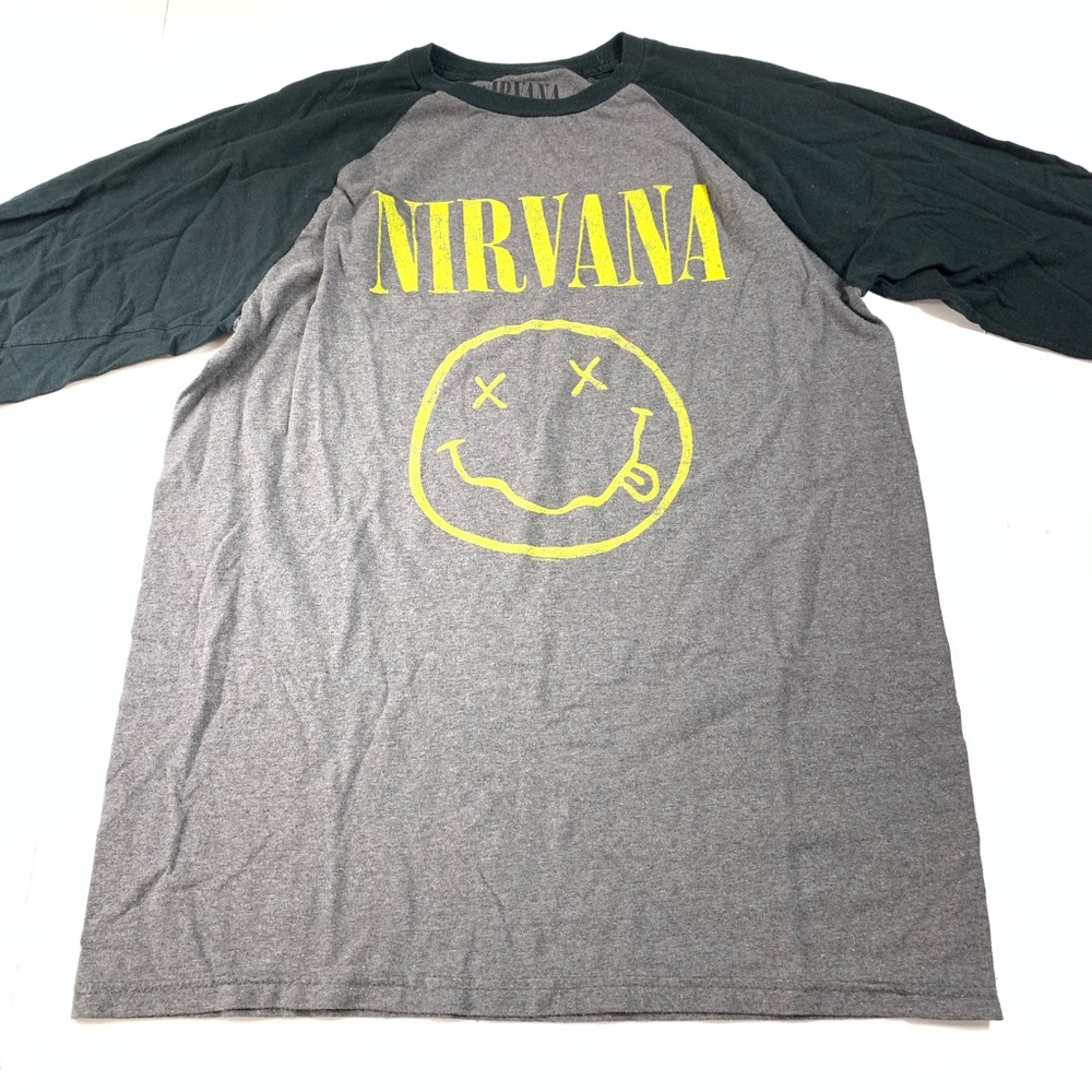 Nirvana kurt cobain smiley face long sleeve shirt